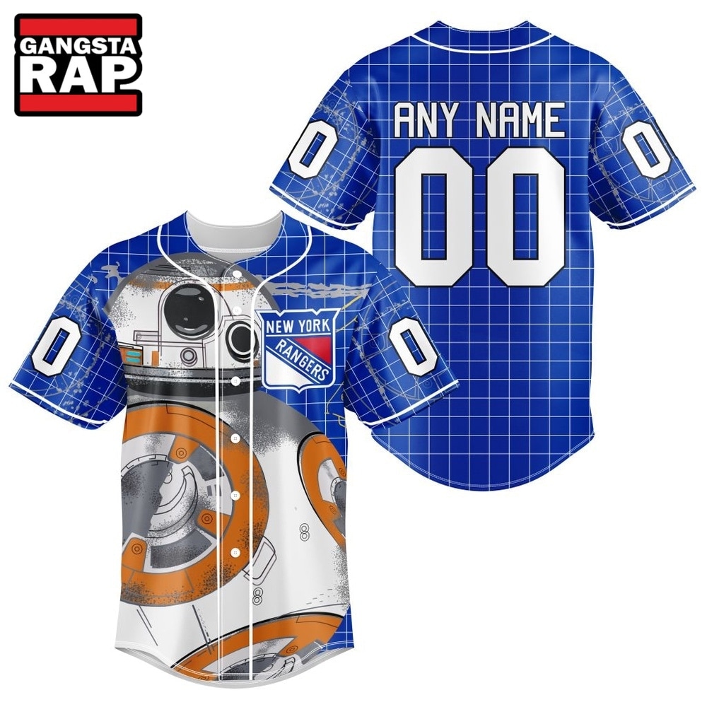 NHL New York Rangers x BB 8 D Star War Baseball Jersey , NHL Baseball Shirt NHL New York Rangers x BB 8 D Star War Baseball Jersey , NHL Baseball Shirt