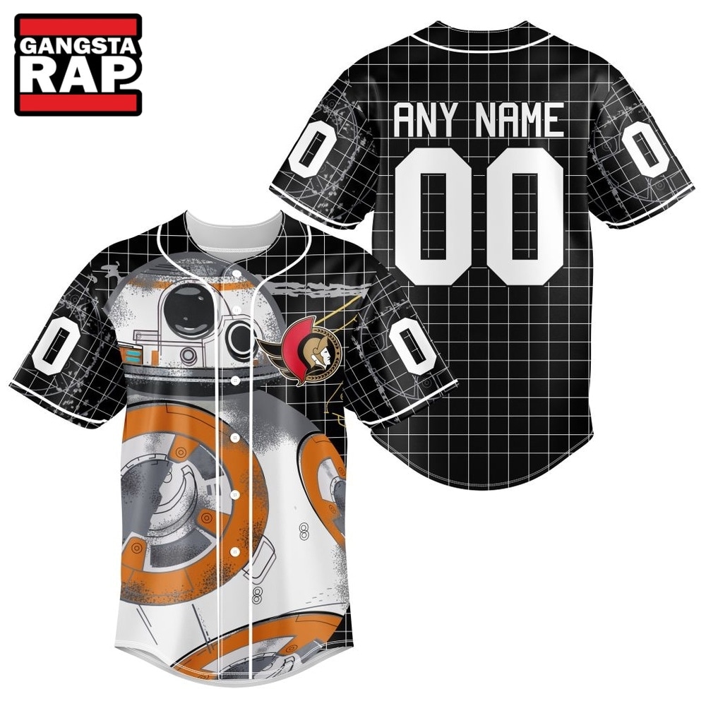 NHL Ottawa Senators x BB 8 D Star War Baseball Jersey , NHL Baseball Shirt NHL Ottawa Senators x BB 8 D Star War Baseball Jersey , NHL Baseball Shirt