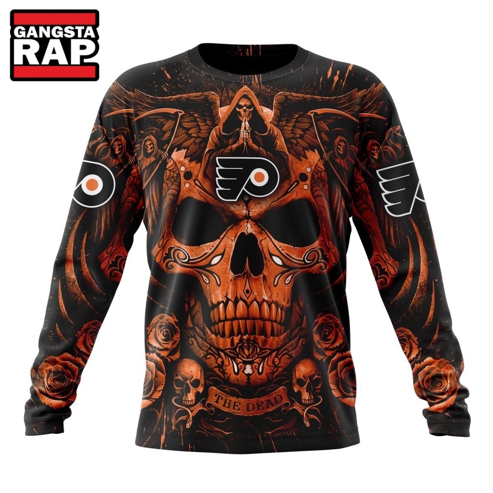NHL Philadelphia Flyers Special Design Halloween With Skull Art Hoodie, T Shirt , NHL 3D Shirt NHL Philadelphia Flyers Special Design Halloween With Skull Art Hoodie, T Shirt , NHL 3D Shirt