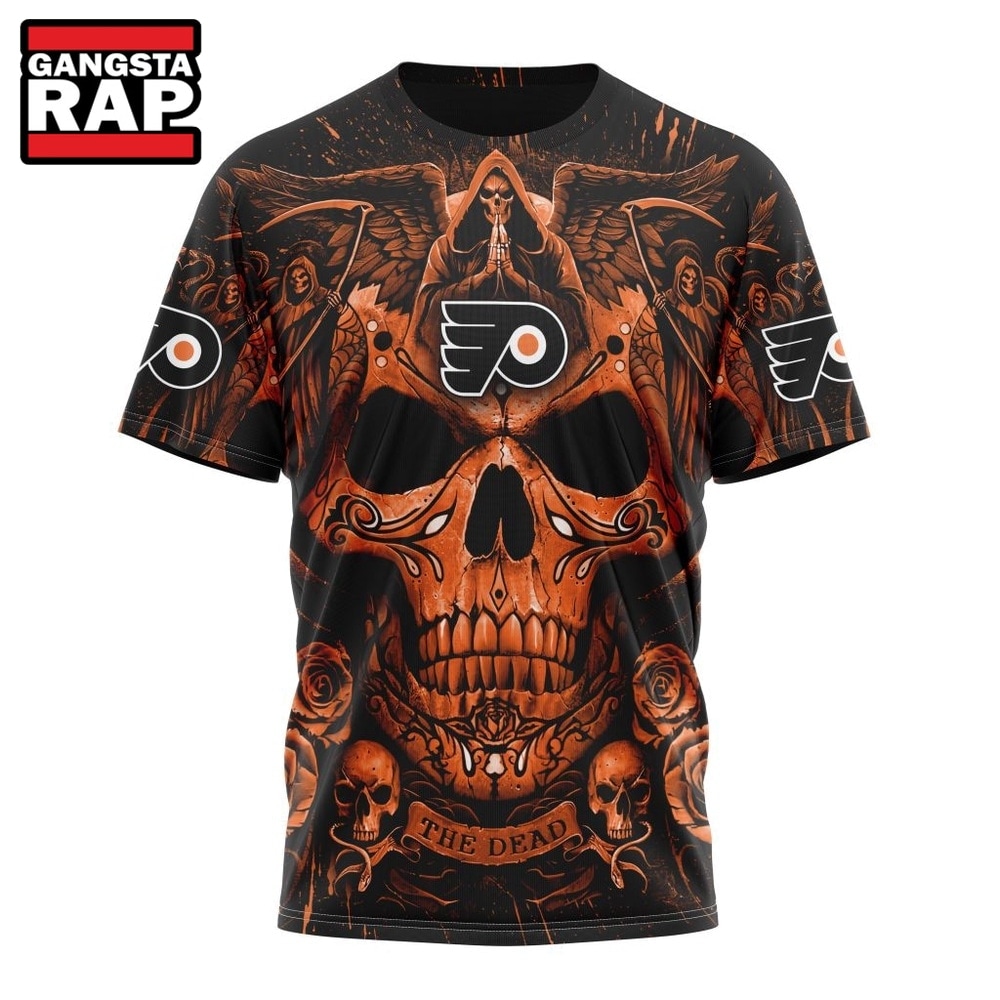 NHL Philadelphia Flyers Special Design Halloween With Skull Art Hoodie, T Shirt , NHL 3D Shirt NHL Philadelphia Flyers Special Design Halloween With Skull Art Hoodie, T Shirt , NHL 3D Shirt