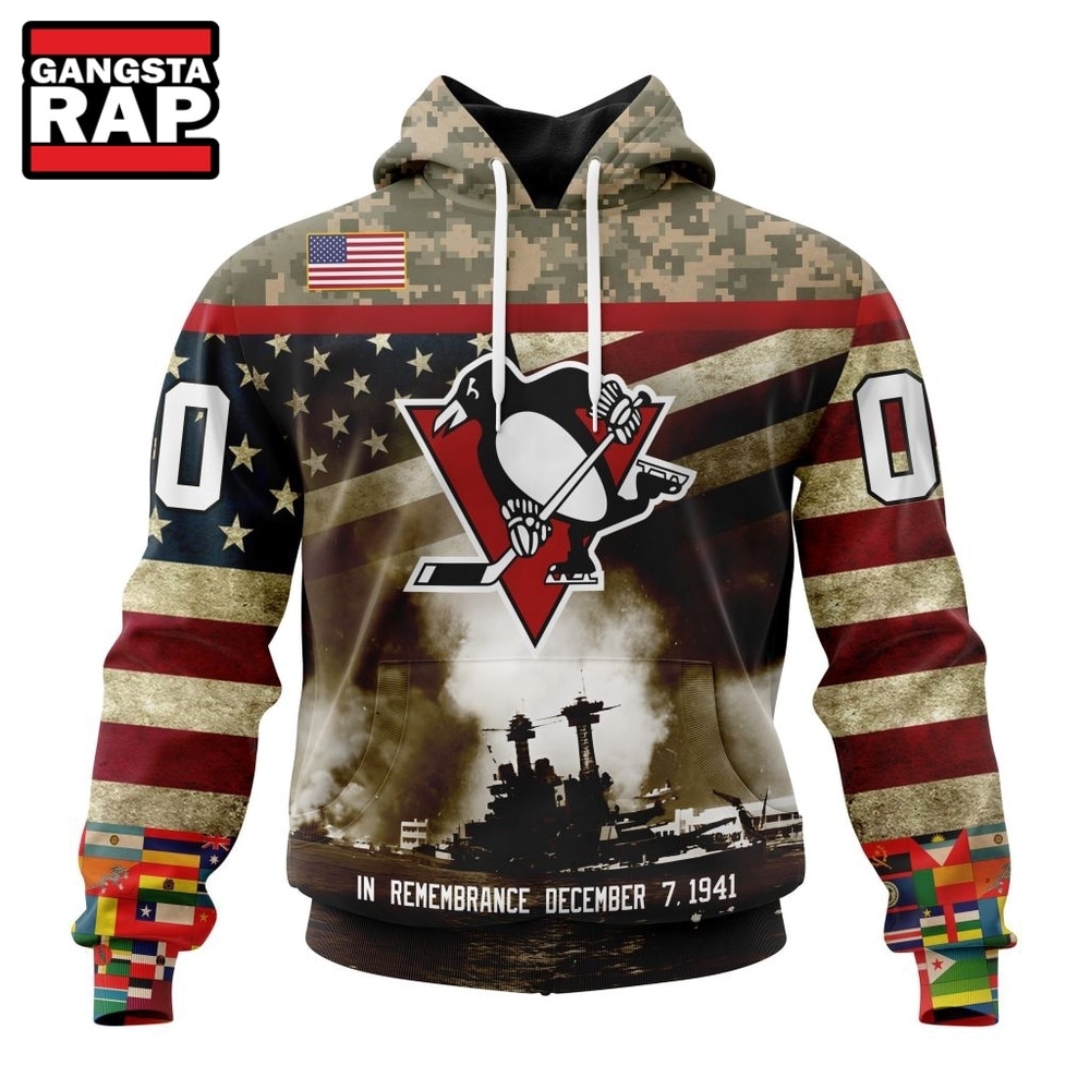 NHL Pittsburgh Penguins Specialized Unisex Kits Remember Pearl Harbor Hoodie, T Shirt , NHL 3D Shirt Nhl Pittsburgh Penguins Specialized Unisex Kits Remember Pearl Harbor Hoodie T Shirt 1