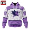 NHL San Jose Sharks Special Lavender Fight Cancer Hoodie, T Shirt , NHL 3D Shirt Nhl San Jose Sharks Special Lavender Fight Cancer Hoodie T Shirt 1