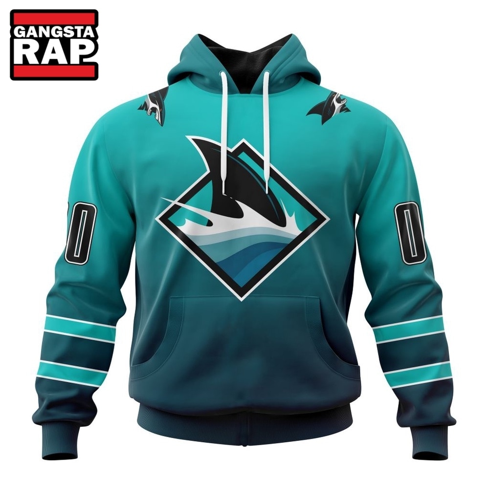 NHL San Jose Sharks Special Retro Gradient Design Hoodie, T Shirt, NHL 3D Shirt Nhl San Jose Sharks Special Retro Gradient Design Hoodie T Shirt 1