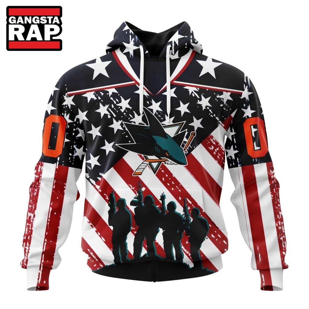 NHL San Jose Sharks Specialized Kits For Honor USS Military Hoodie, T Shirt , NHL 3D Shirt Nhl San Jose Sharks Specialized Kits For Honor Uss Military Hoodie T Shirt 1