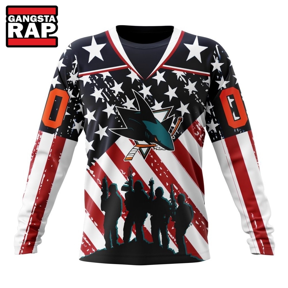 NHL San Jose Sharks Specialized Kits For Honor USS Military Hoodie, T Shirt , NHL 3D Shirt NHL San Jose Sharks Specialized Kits For Honor USS Military Hoodie, T Shirt , NHL 3D Shirt