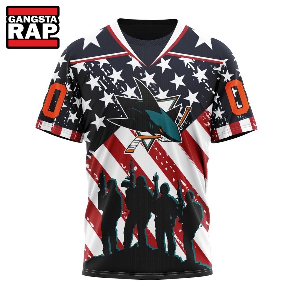 NHL San Jose Sharks Specialized Kits For Honor USS Military Hoodie, T Shirt , NHL 3D Shirt NHL San Jose Sharks Specialized Kits For Honor USS Military Hoodie, T Shirt , NHL 3D Shirt