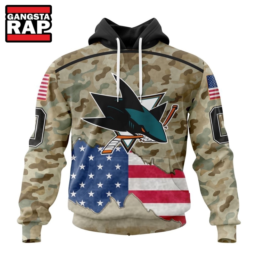 NHL San Jose Sharks Specialized Kits For United State With Camo Color Hoodie, T Shirt , NHL 3D Shirt Nhl San Jose Sharks Specialized Kits For United State With Camo Color Hoodie T Shirt 1
