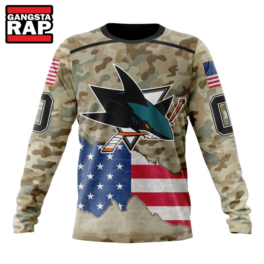 NHL San Jose Sharks Specialized Kits For United State With Camo Color Hoodie, T Shirt , NHL 3D Shirt NHL San Jose Sharks Specialized Kits For United State With Camo Color Hoodie, T Shirt , NHL 3D Shirt
