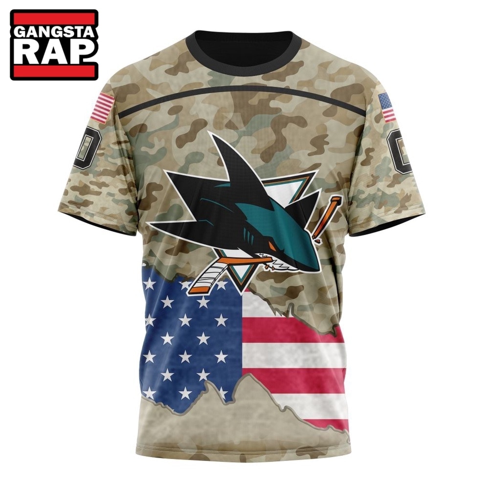 NHL San Jose Sharks Specialized Kits For United State With Camo Color Hoodie, T Shirt , NHL 3D Shirt NHL San Jose Sharks Specialized Kits For United State With Camo Color Hoodie, T Shirt , NHL 3D Shirt