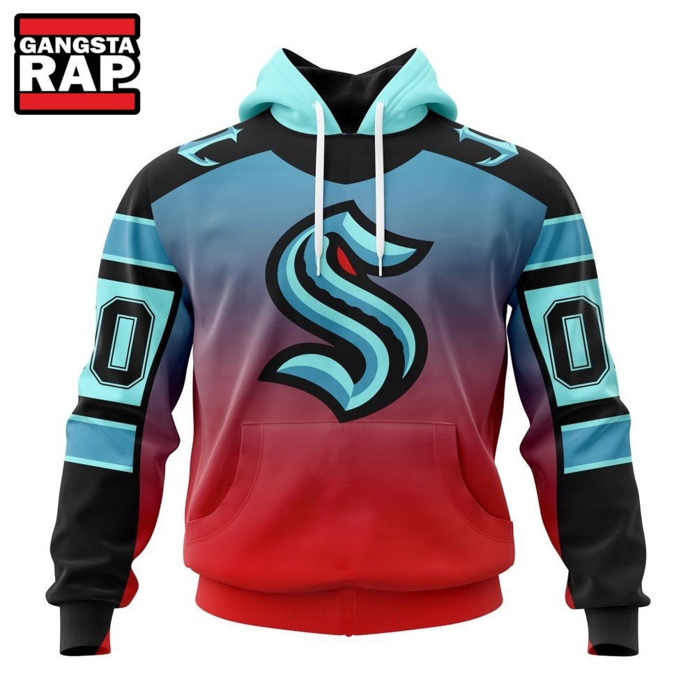 NHL Seattle Kraken Special Retro Gradient Design Hoodie, T Shirt, NHL 3D Shirt Nhl Seattle Kraken Special Retro Gradient Design Hoodie T Shirt 1