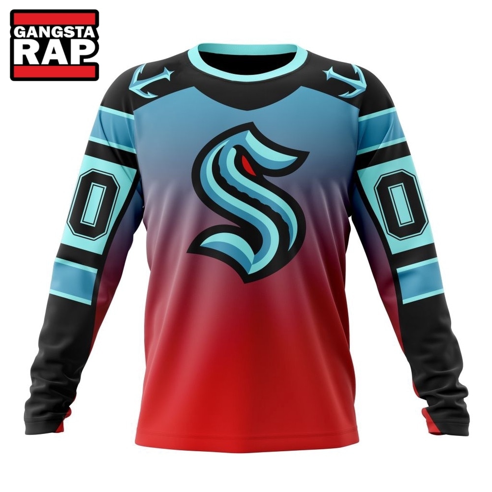 NHL Seattle Kraken Special Retro Gradient Design Hoodie, T Shirt, NHL 3D Shirt NHL Seattle Kraken Special Retro Gradient Design Hoodie, T Shirt, NHL 3D Shirt