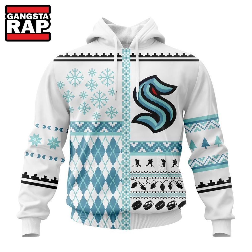 NHL Seattle Kraken Specialized Christmas Is Coming New Design Hoodie, T Shirt , NHL 3D Shirt Nhl Seattle Kraken Specialized Christmas IS Coming New Design Hoodie T Shirt 1