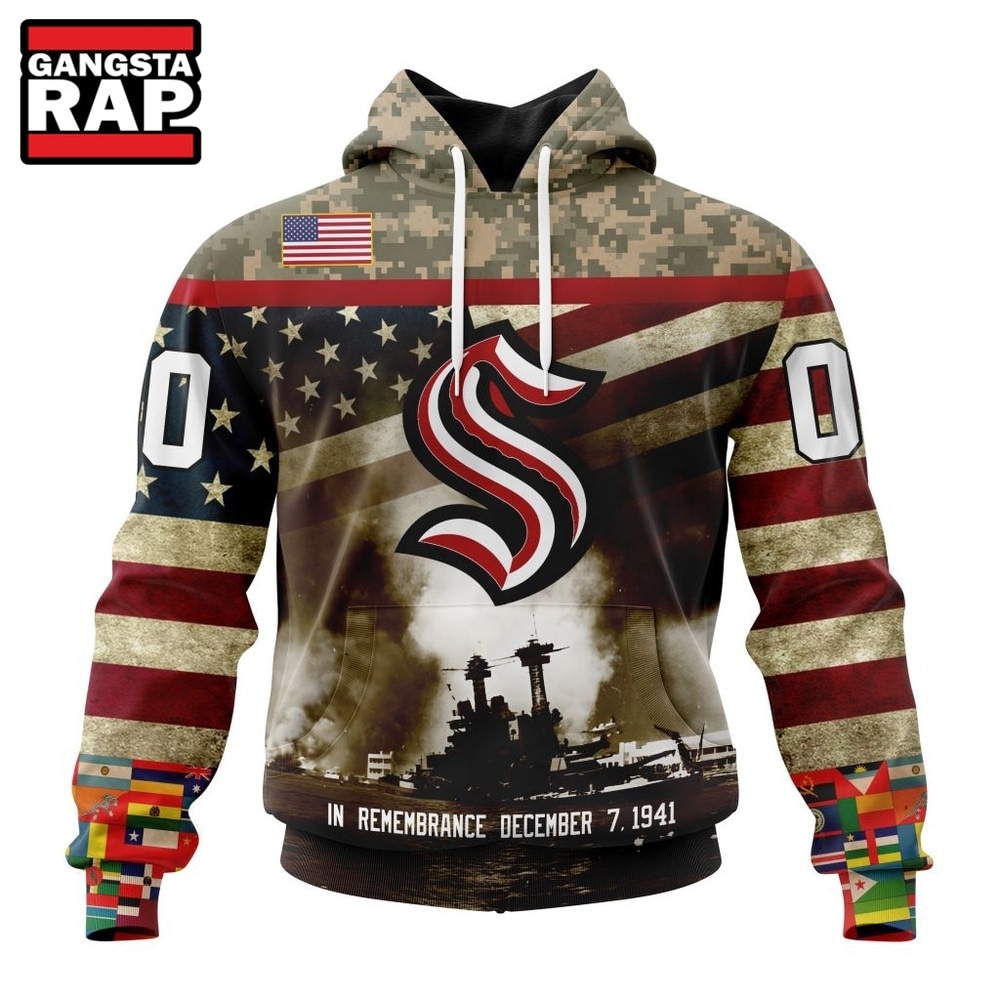 NHL Seattle Kraken Specialized Unisex Kits Remember Pearl Harbor Hoodie, T Shirt , NHL 3D Shirt Nhl Seattle Kraken Specialized Unisex Kits Remember Pearl Harbor Hoodie T Shirt 1