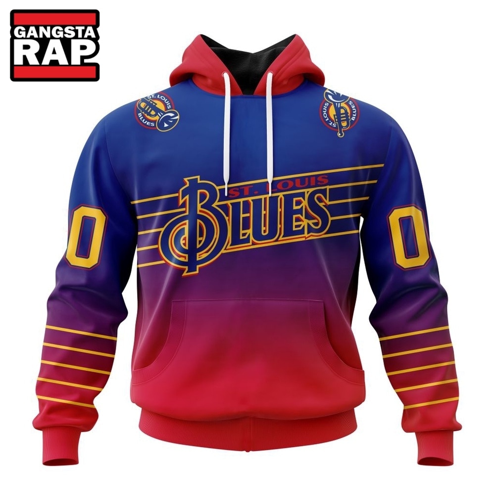 NHL St. Louis Blues Special Retro Gradient Design Hoodie, T Shirt, NHL 3D Shirt Nhl ST Louis Blues Special Retro Gradient Design Hoodie T Shirt 1