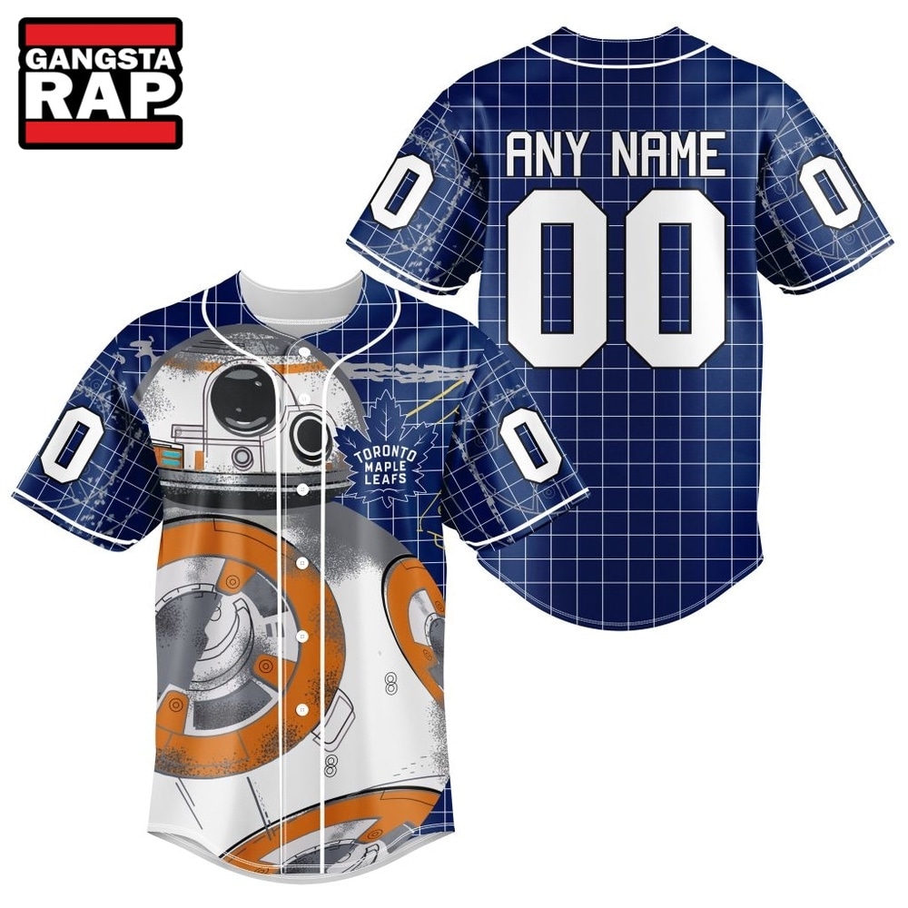 NHL Toronto Maple Leafs x BB 8 D Star War Baseball Jersey , NHL Baseball Shirt NHL Toronto Maple Leafs x BB 8 D Star War Baseball Jersey , NHL Baseball Shirt