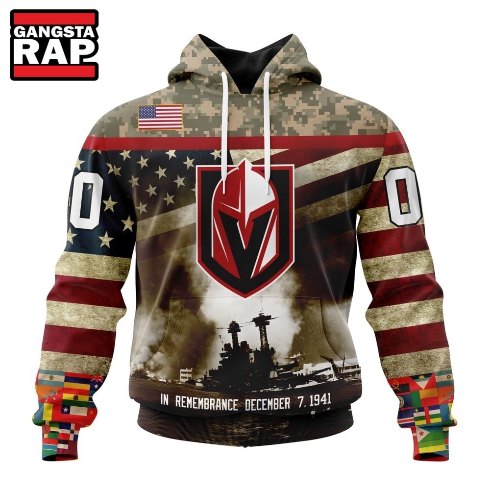 NHL Vegas Golden Knights Specialized Unisex Kits Remember Pearl Harbor Hoodie, T Shirt , NHL 3D Shirt Nhl Vegas Golden Knights Specialized Unisex Kits Remember Pearl Harbor Hoodie T Shirt 1
