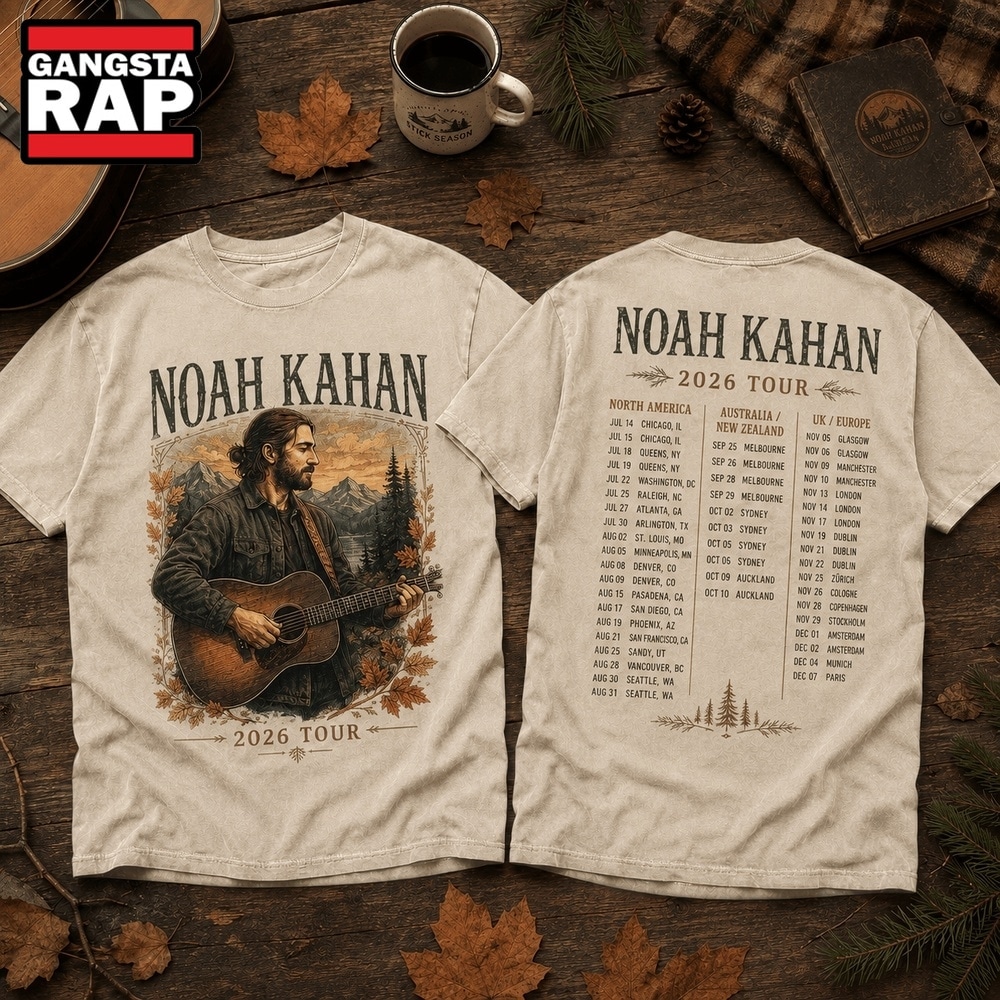 Noah Kahan 2026 Tour Vintage Forest Graphic Tee 3D Shirt , Music Trending 3D Shirt Noah Kahan 2026 Tour Vintage Forest Graphic Tee 3D Shirt