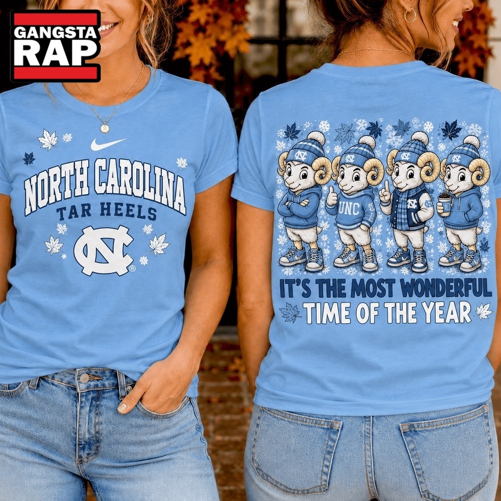 North Carolina Tar Heels 2026 NCAA Autumn Festive Cheer T Shirt , NCAA 3D Shirt North Carolina Tar Heels 2026 Ncaa Autumn Festive Cheer T Shirt