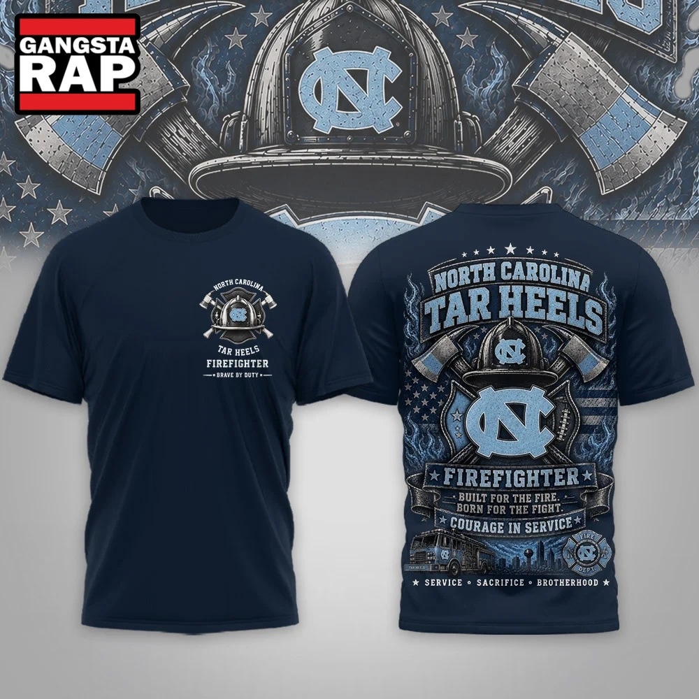 North Carolina Tar Heels 2026 NCAA Firefighter Built for the Fire 3D Shirt , NCAA 3D Shirt North Carolina Tar Heels 2026 Ncaa Firefighter Built For The Fire 3D Shirt