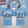 North Carolina Tar Heels NCAA Road to Glory 2026 Football Champions 3D Shirt , NCAA 3D Shirt North Carolina Tar Heels Ncaa Road TO Glory 2026 Football Champions 3D Shirt
