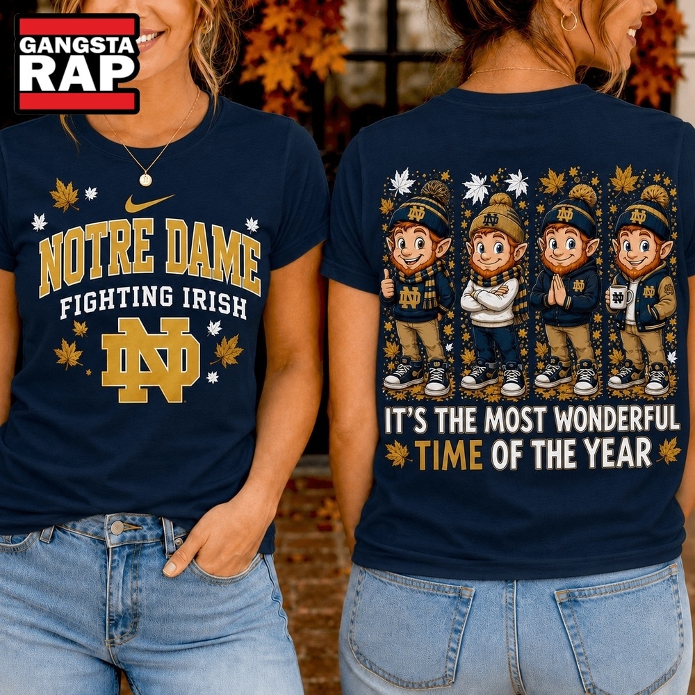 Notre Dame Fighting Irish 2026 NCAA Autumn Festive Cheer T Shirt , NCAA 3D Shirt Notre Dame Fighting Irish 2026 Ncaa Autumn Festive Cheer T Shirt