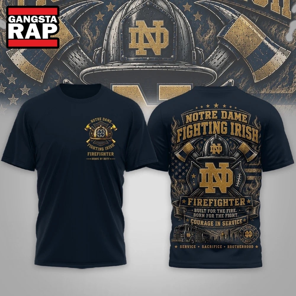 Notre Dame Fighting Irish 2026 NCAA Firefighter Built for the Fire 3D Shirt , NCAA 3D Shirt Notre Dame Fighting Irish 2026 Ncaa Firefighter Built For The Fire 3D Shirt