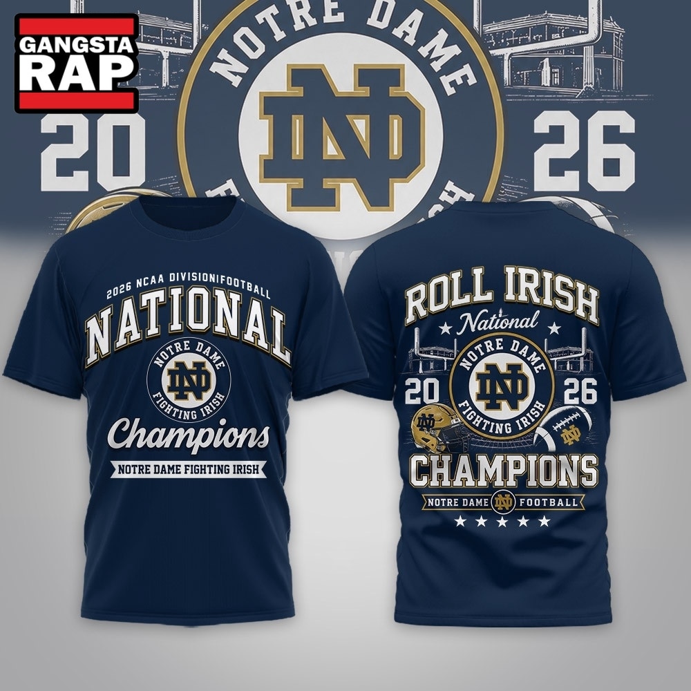 Notre Dame Fighting Irish NCAA Road to Glory 2026 Football Champions 3D Shirt , NCAA 3D Shirt Notre Dame Fighting Irish Ncaa Road TO Glory 2026 Football Champions 3D Shirt