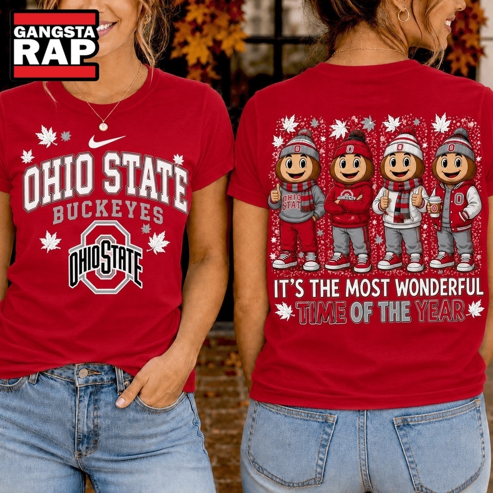 Ohio State Buckeyes 2026 NCAA Autumn Festive Cheer T Shirt , NCAA 3D Shirt Ohio State Buckeyes 2026 Ncaa Autumn Festive Cheer T Shirt