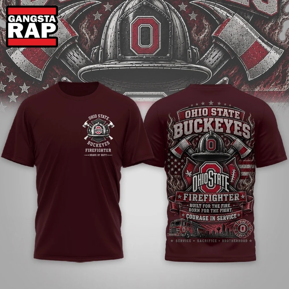 Ohio State Buckeyes 2026 NCAA Firefighter Built for the Fire 3D Shirt , NCAA 3D Shirt Ohio State Buckeyes 2026 Ncaa Firefighter Built For The Fire 3D Shirt
