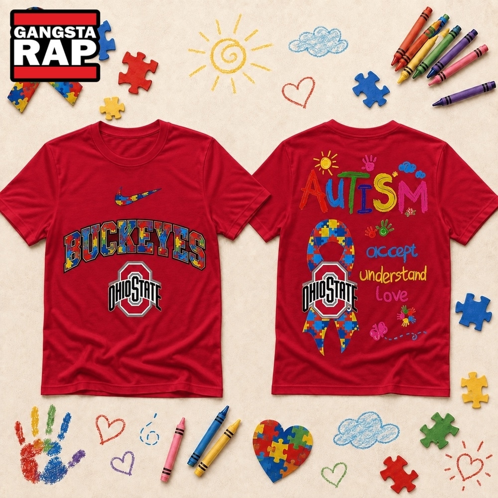 Ohio State Buckeyes NCAA Autism Awareness Puzzle Ribbon T Shirt , NCAA 3D Shirt Ohio State Buckeyes Ncaa Autism Awareness Puzzle Ribbon T Shirt