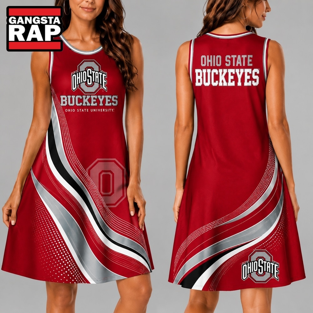 Ohio State Buckeyes NCAA Team Pride Women's Sleeveless Dress, NCAA Women Dress Shirt Ohio State Buckeyes Ncaa Team Pride Women S Sleeveless Dress