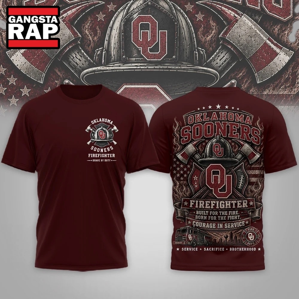 Oklahoma Sooners 2026 NCAA Firefighter Built for the Fire 3D Shirt , NCAA 3D Shirt Oklahoma Sooners 2026 Ncaa Firefighter Built For The Fire 3D Shirt