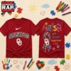Oklahoma Sooners NCAA Autism Awareness Puzzle Ribbon T Shirt , NCAA 3D Shirt Oklahoma Sooners Ncaa Autism Awareness Puzzle Ribbon T Shirt