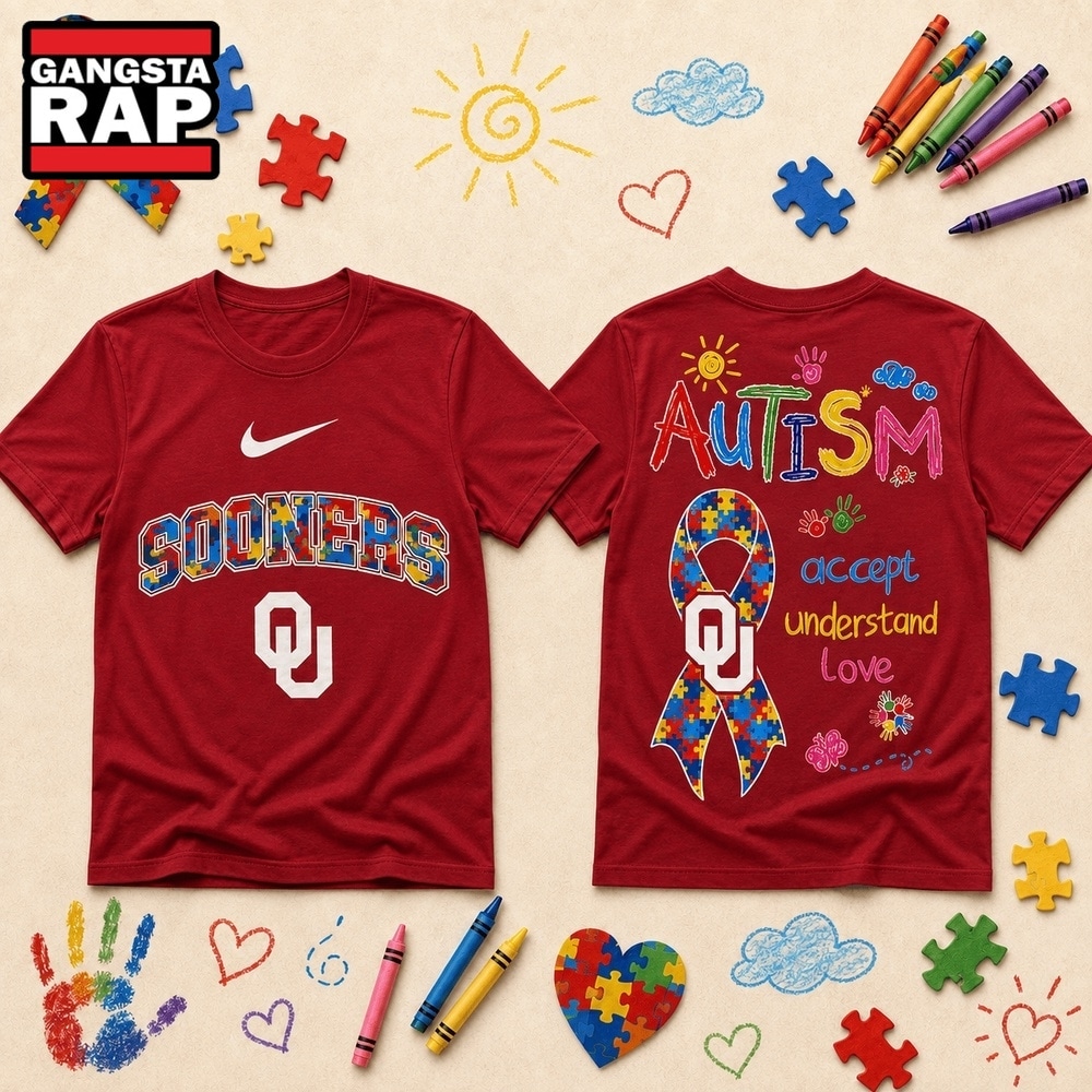 Oklahoma Sooners NCAA Autism Awareness Puzzle Ribbon T Shirt , NCAA 3D Shirt Oklahoma Sooners Ncaa Autism Awareness Puzzle Ribbon T Shirt