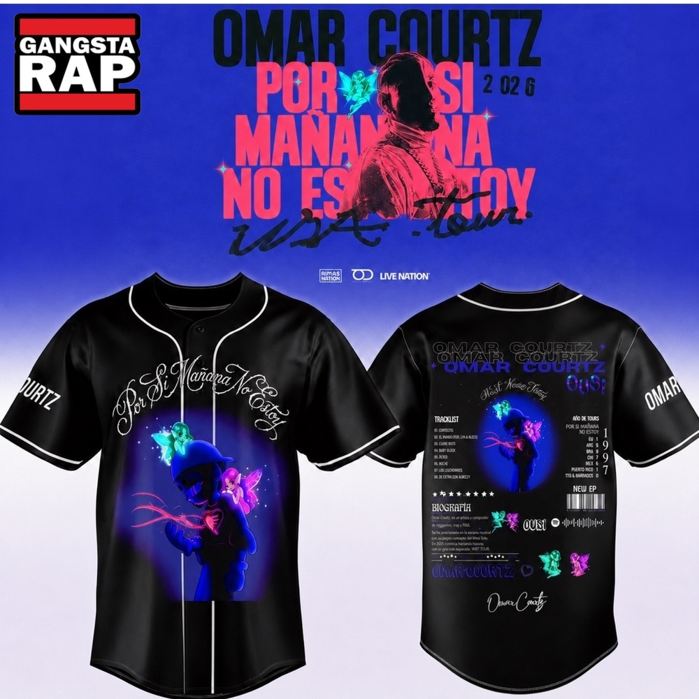 Omar Courtz Por Si Manana No Estoy Tour 2026 Signed New Design Baseball Jersey, Trending Music Jersey Omar Courtz Por Si Manana No Estoy Tour 2026 Signed New Design Baseball Jersey, Trending Music Jersey