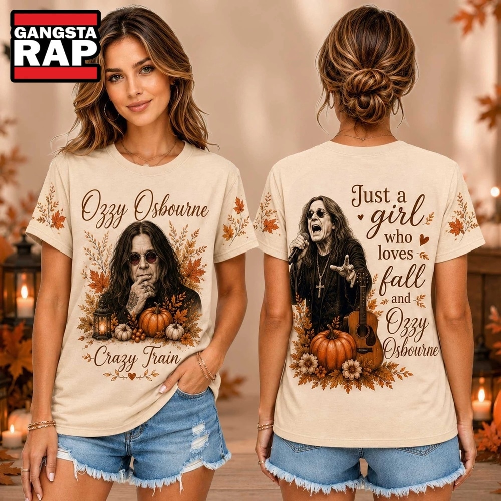 Ozzy Osbourne Autumn Pumpkin Portrait Unisex 3D Shirt , Music Trend Shirt Ozzy Osbourne Autumn Pumpkin Portrait Unisex 3D Shirt
