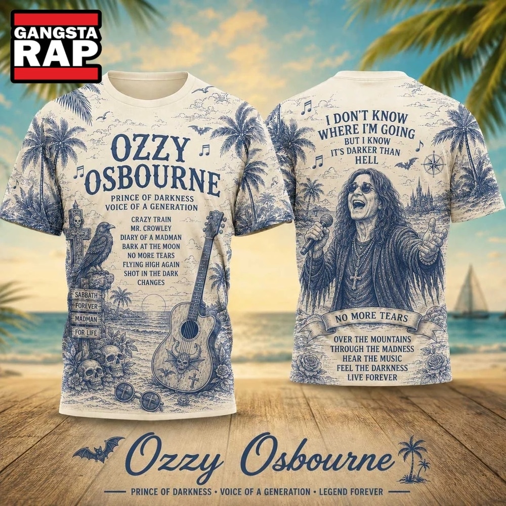 Ozzy Osbourne Tropical Blue Vintage Tour 2026 Vintage 3D Shirt , Trending 3D Music Shirt Ozzy Osbourne Tropical Blue Vintage Tour 2026 Vintage 3D Shirt