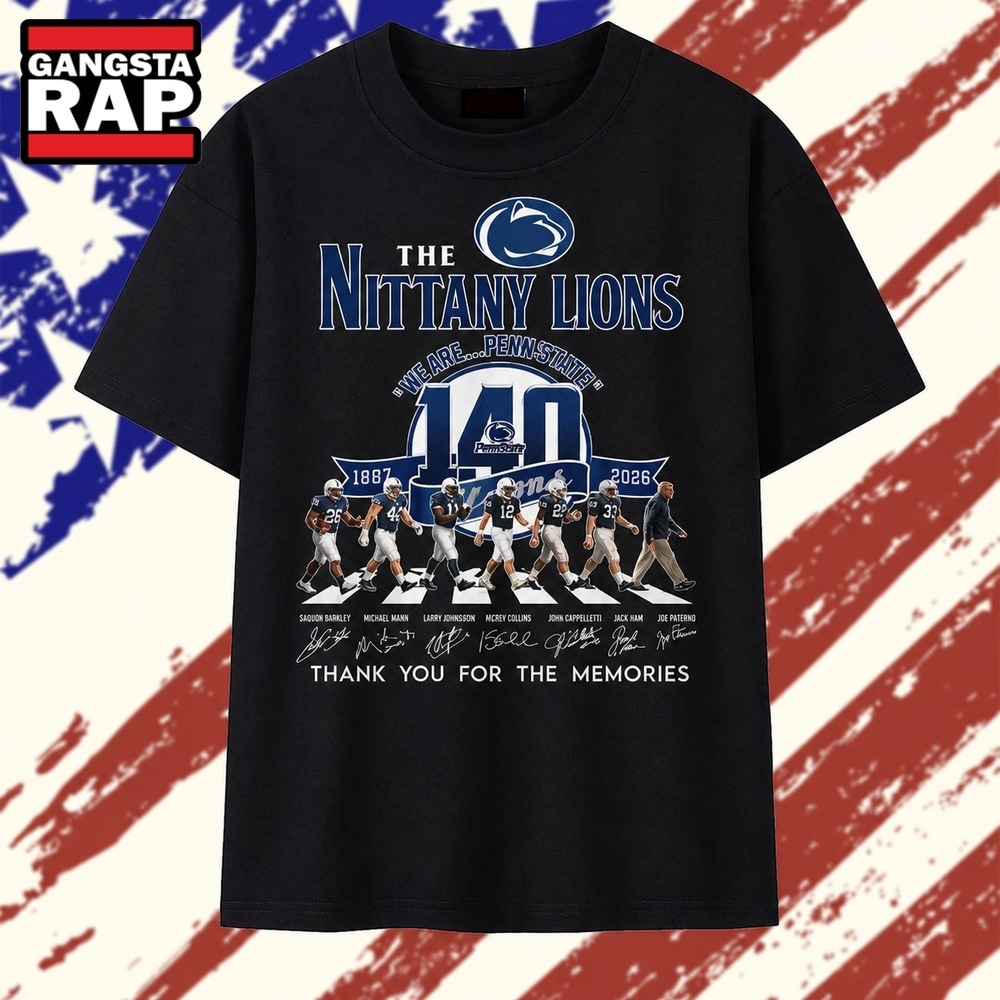 Penn State Nittany Lions 140 Years Abbey Road Style Graphic T Shirt , Trending 2D Shirt Penn State Nittany Lions 140 Years Abbey Road Style Graphic T Shirt