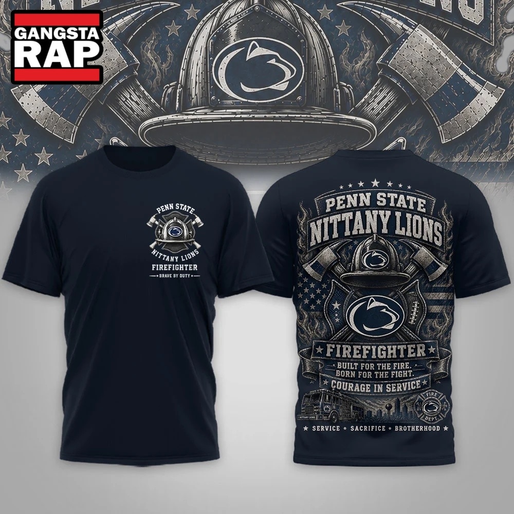 Penn State Nittany Lions 2026 NCAA Firefighter Built for the Fire 3D Shirt , NCAA 3D Shirt Penn State Nittany Lions 2026 Ncaa Firefighter Built For The Fire 3D Shirt