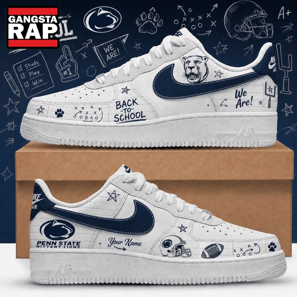 Penn State Nittany Lions 2026 NCAA Football Back To School Air Force 1 Shoes Sneakers , NCAA Sport Sneakers Penn State Nittany Lions 2026 NCAA Football Back To School Air Force 1 Shoes Sneakers , NCAA Sport Sneakers