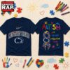 Penn State Nittany Lions NCAA Autism Awareness Puzzle Ribbon T Shirt , NCAA 3D Shirt Penn State Nittany Lions Ncaa Autism Awareness Puzzle Ribbon T Shirt