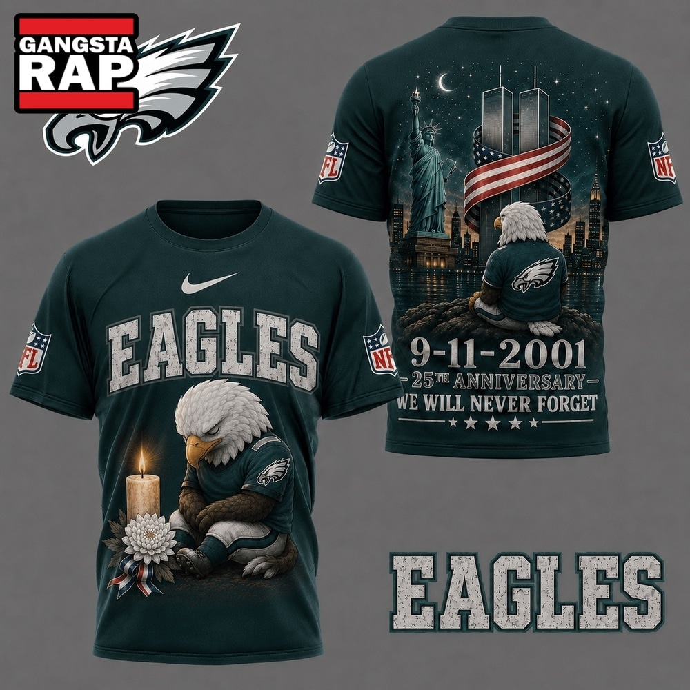 Philadelphia Eagles NFL 9 11 25th Anniversary Never Forget Memorial 3D T Shirt, Football New Design Shirt Philadelphia Eagles Nfl 9 11 25th Anniversary Never Forget Memorial 3D T Shirt