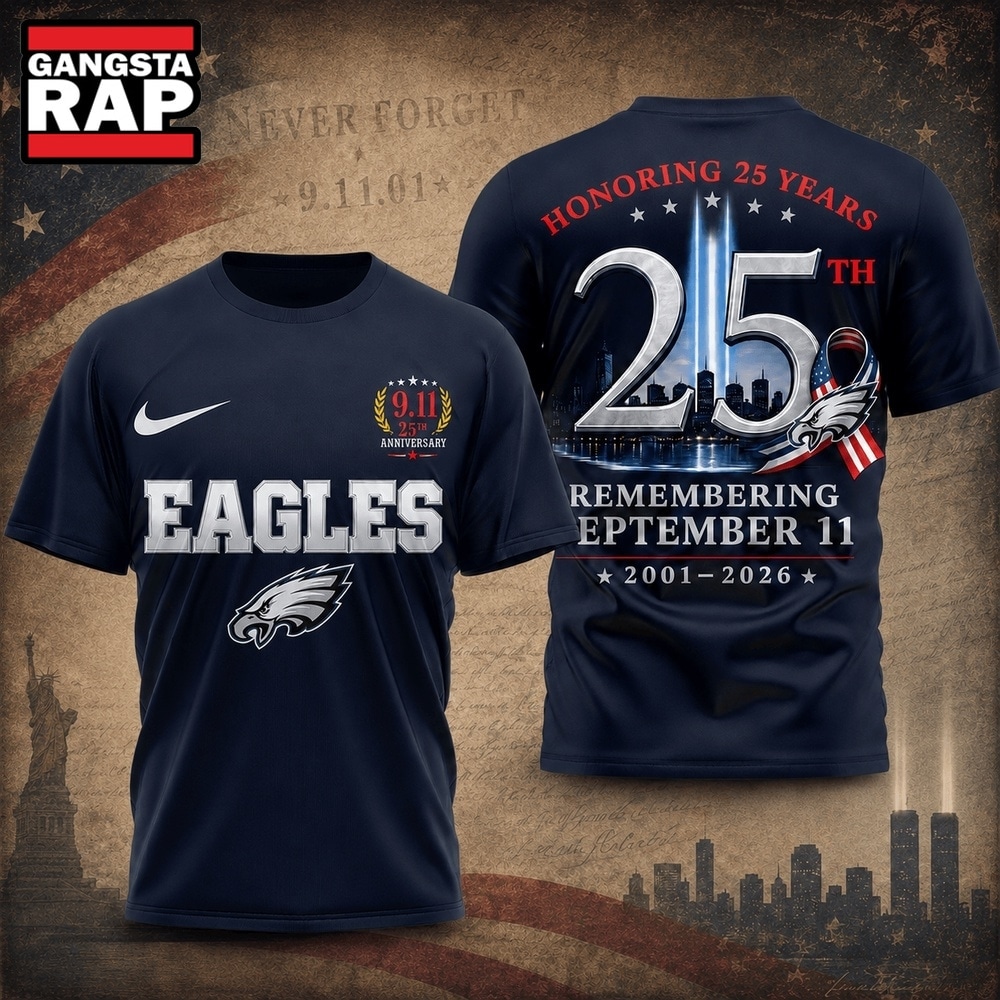 Philadelphia Eagles NFL Honoring 25 Years Remembering September 11 T Shirt, Football New Design Shirt Philadelphia Eagles Nfl Honoring 25 Years Remembering September 11 T Shirt