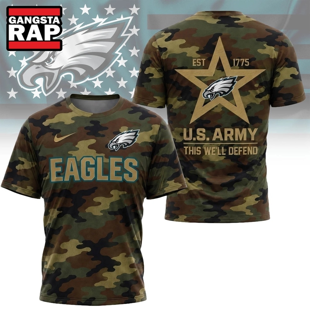 Philadelphia Eagles NFL Veterans US Army Camo New Design 3D Shirt , Football New Design Shirt Philadelphia Eagles Nfl Veterans US Army Camo New Design 3D Shirt