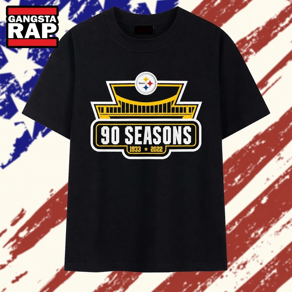 Pittsburgh Steelers 90 Seasons 1933–2022 T Shirt, Trending 2D Shirt Pittsburgh Steelers 90 Seasons 1933–2022 T Shirt, Trending 2D Shirt