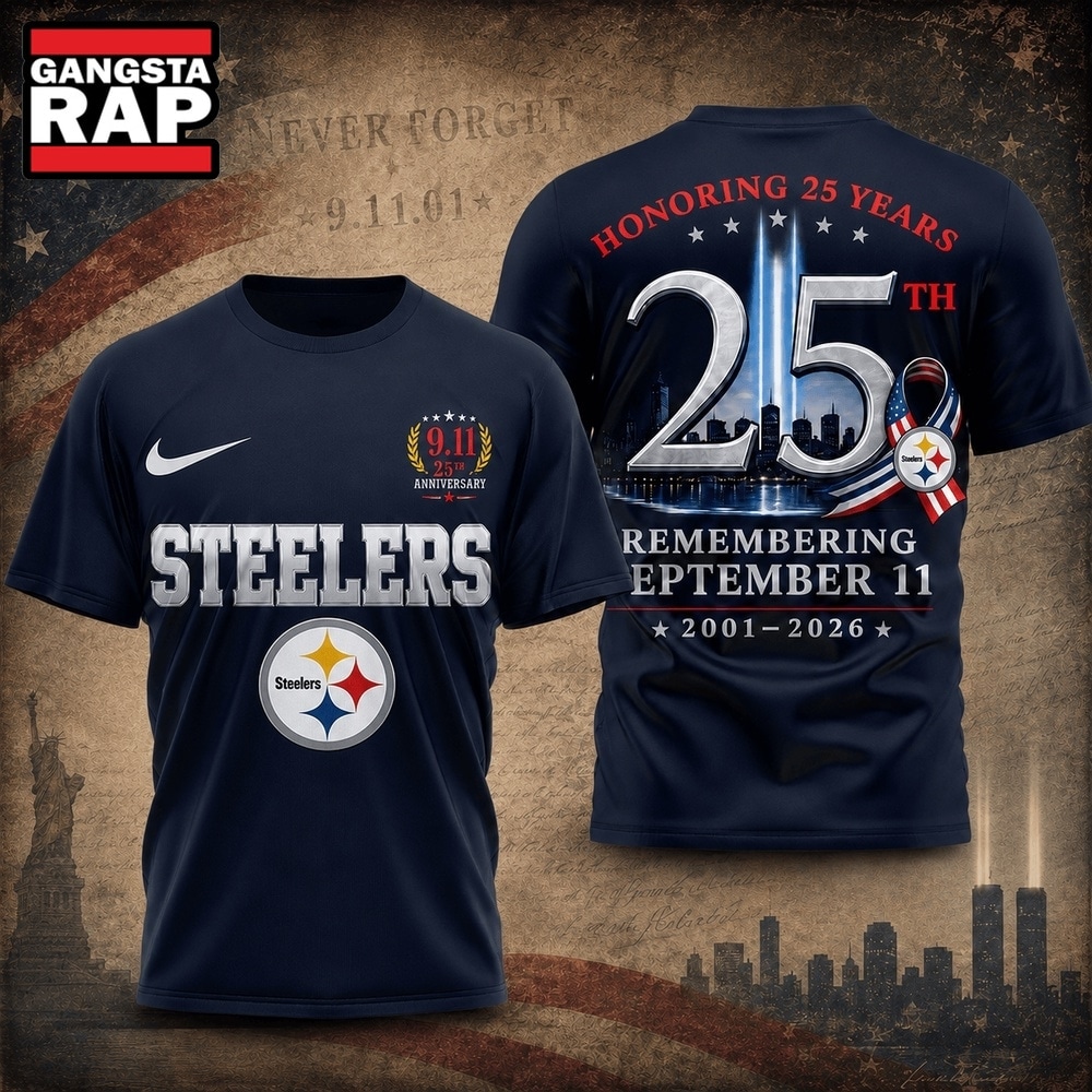 Pittsburgh Steelers NFL Honoring 25 Years Remembering September 11 T Shirt, Football New Design Shirt Pittsburgh Steelers Nfl Honoring 25 Years Remembering September 11 T Shirt