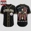 Pittsburgh Steelers NFL Stand For The Flag Kneel For The Cross Baseball Jersey Shirt , NFL Baseball Jersey Pittsburgh Steelers Nfl Stand For The Flag Kneel For The Cross Baseball Jersey Shirt