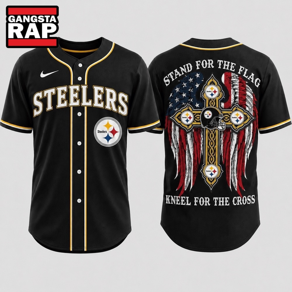 Pittsburgh Steelers NFL Stand For The Flag Kneel For The Cross Baseball Jersey Shirt , NFL Baseball Jersey Pittsburgh Steelers NFL Stand For The Flag Kneel For The Cross Baseball Jersey Shirt , NFL Baseball Jersey