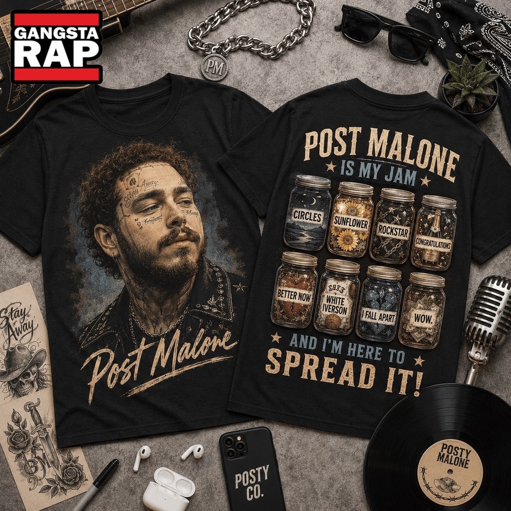 Post Malone Is My Jam Songs in Jars Front and Back T Shirt, Trending 3D Music Shirt Post Malone Is My Jam Songs in Jars Front and Back T Shirt, Trending 3D Music Shirt