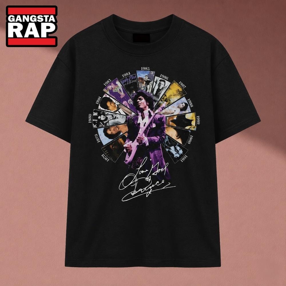 Prince Albums Wheel Graphic Signature Vintage Music T Shirt, Music 2D Shirt Prince Albums Wheel Graphic Signature Vintage Music T Shirt, Music 2D Shirt